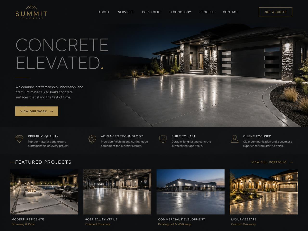 Concrete website design concept