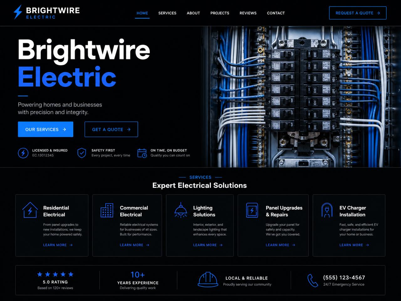 Electrical website design concept