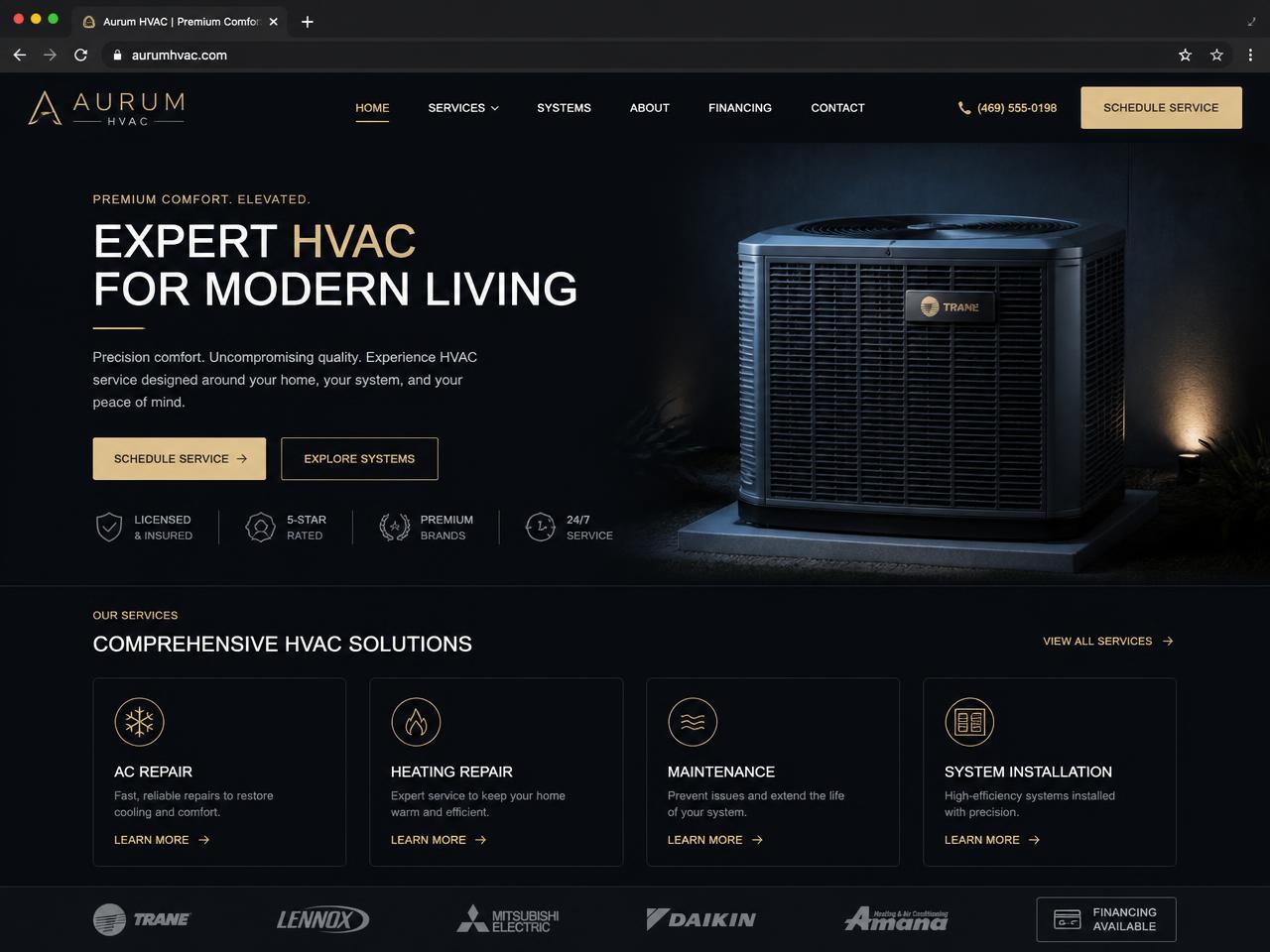 HVAC website design concept